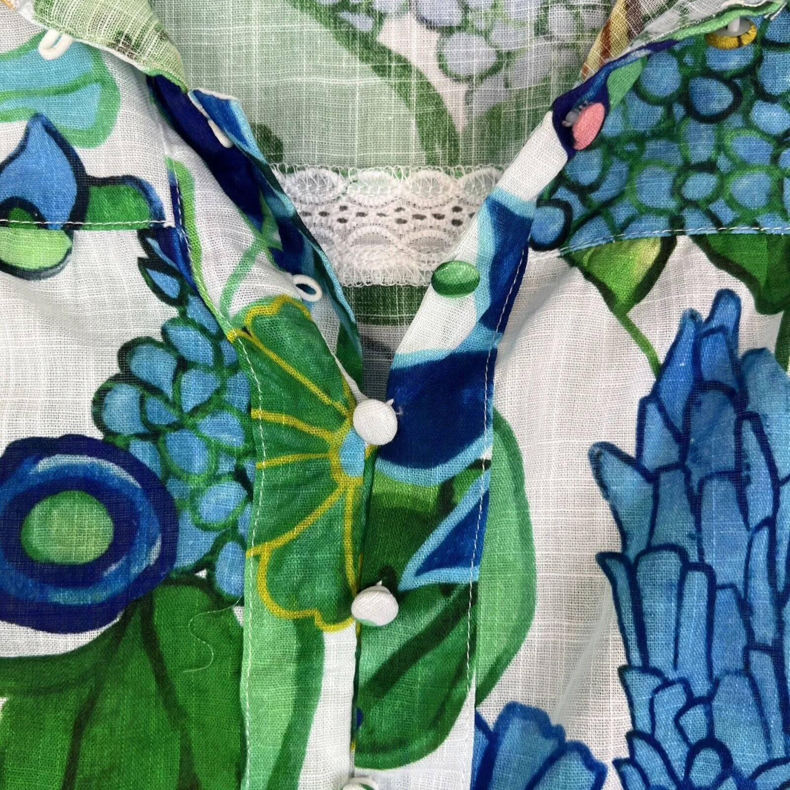 Hammock & Vine Womens Button Up 2/3 Sleeve Shirt Size 8
