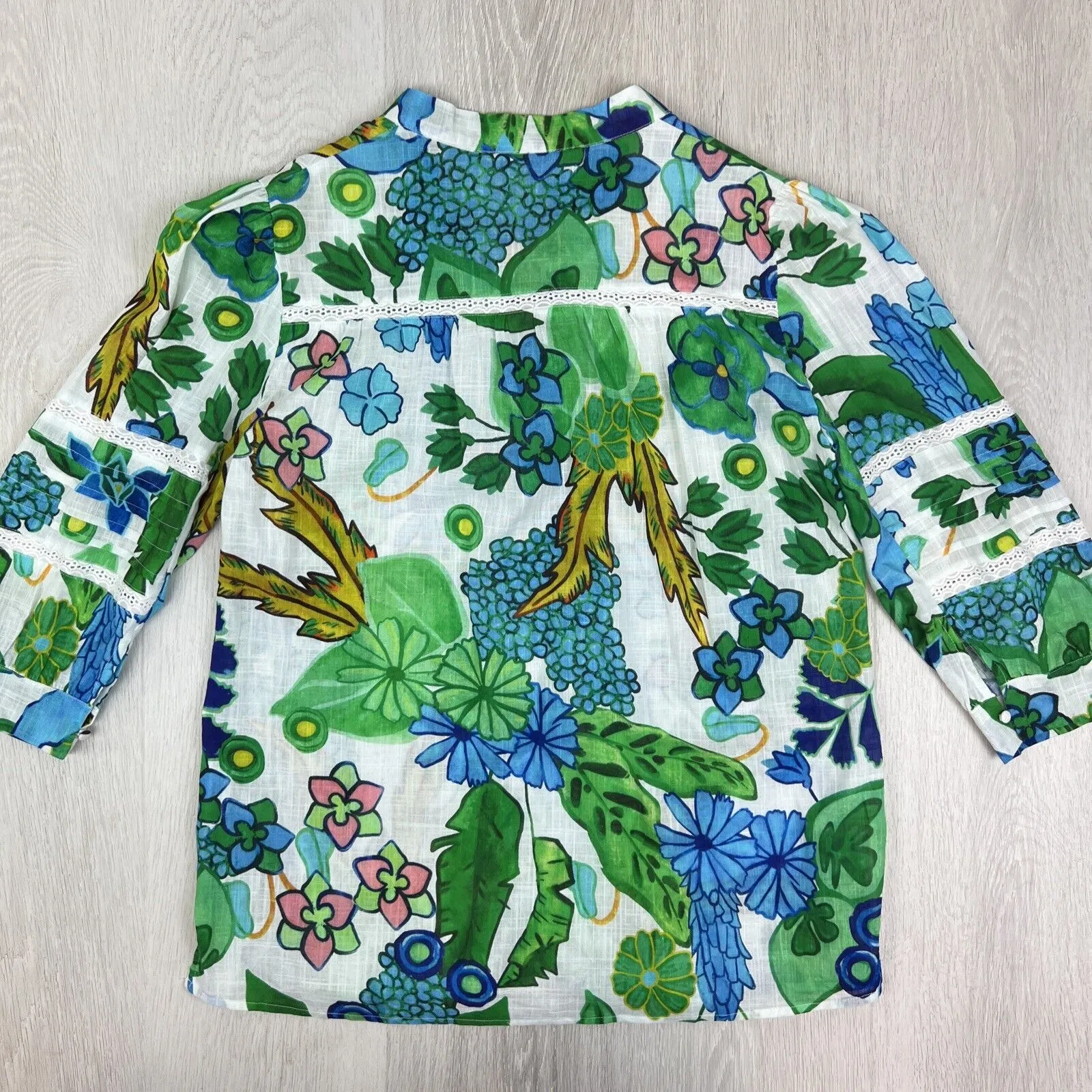 Hammock & Vine Womens Button Up 2/3 Sleeve Shirt Size 8