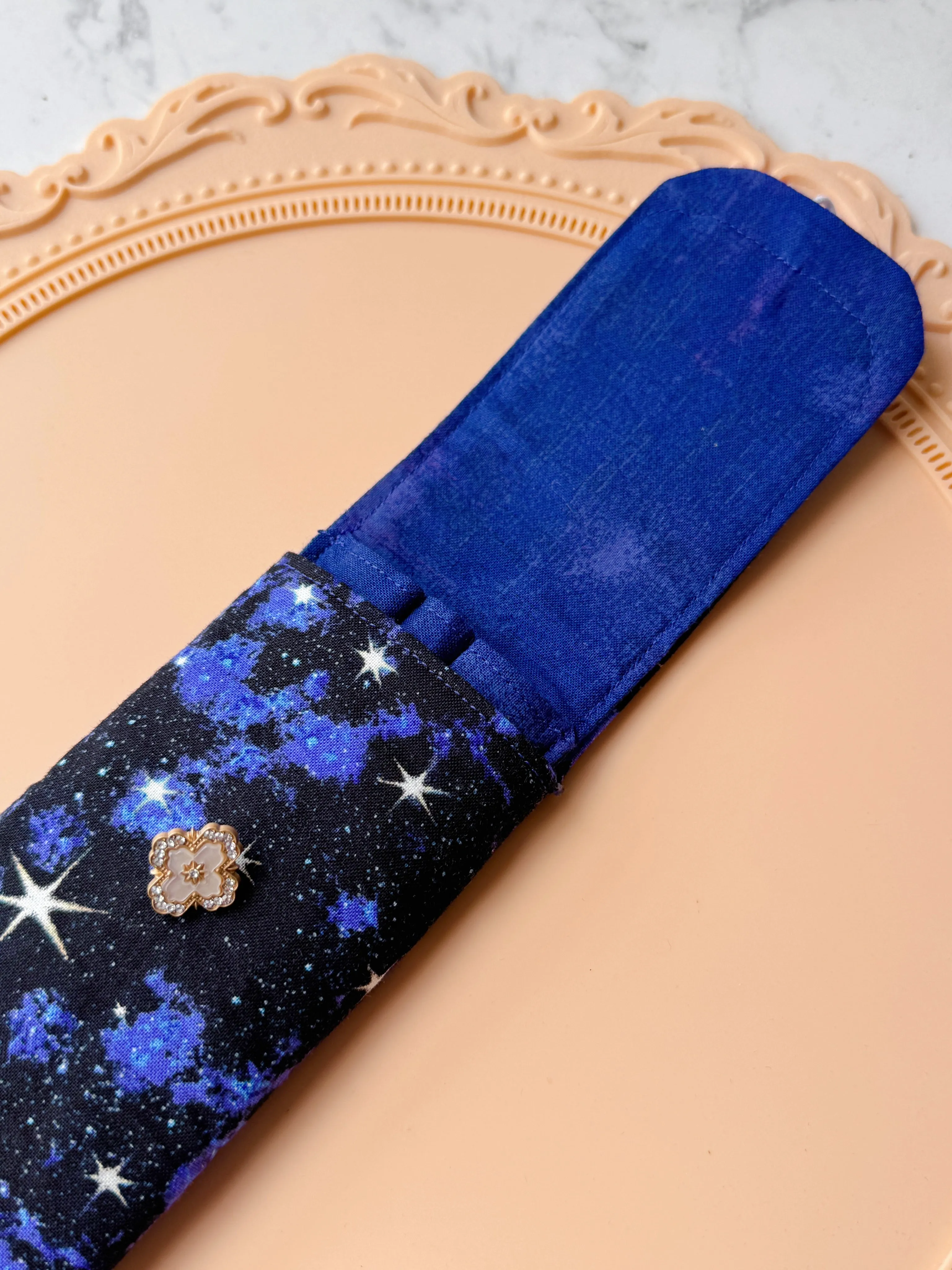 Handmade 3 Slot Starry Galaxy Pen Case