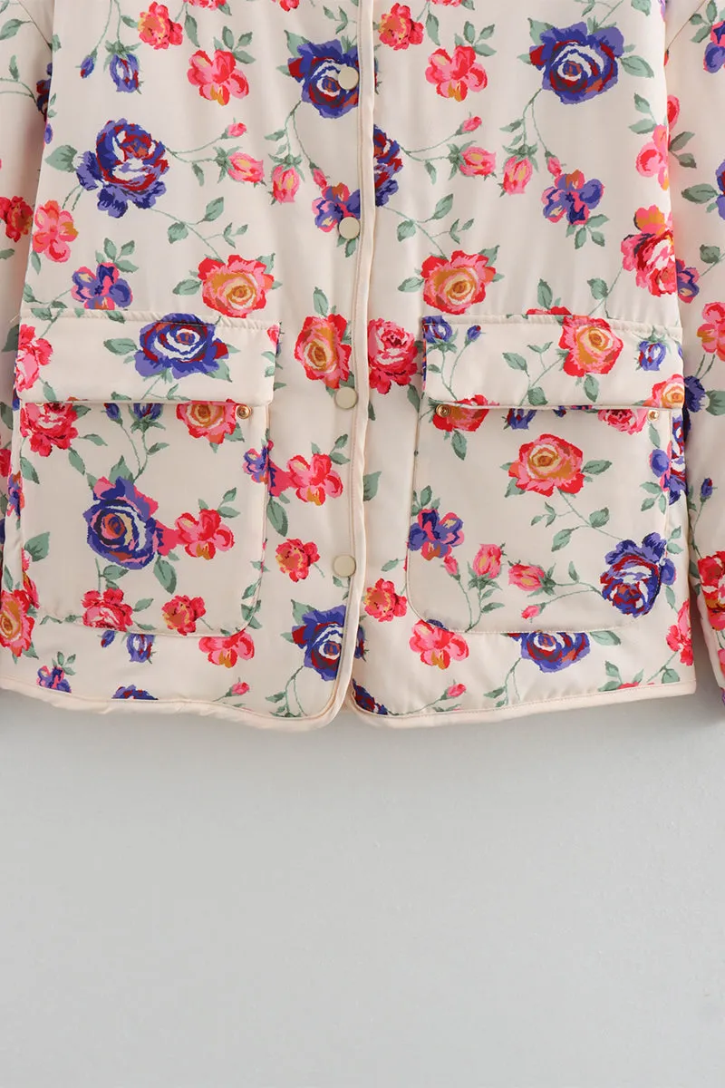 HCR1113 Floral Garden Quilted Jacket Outerwear