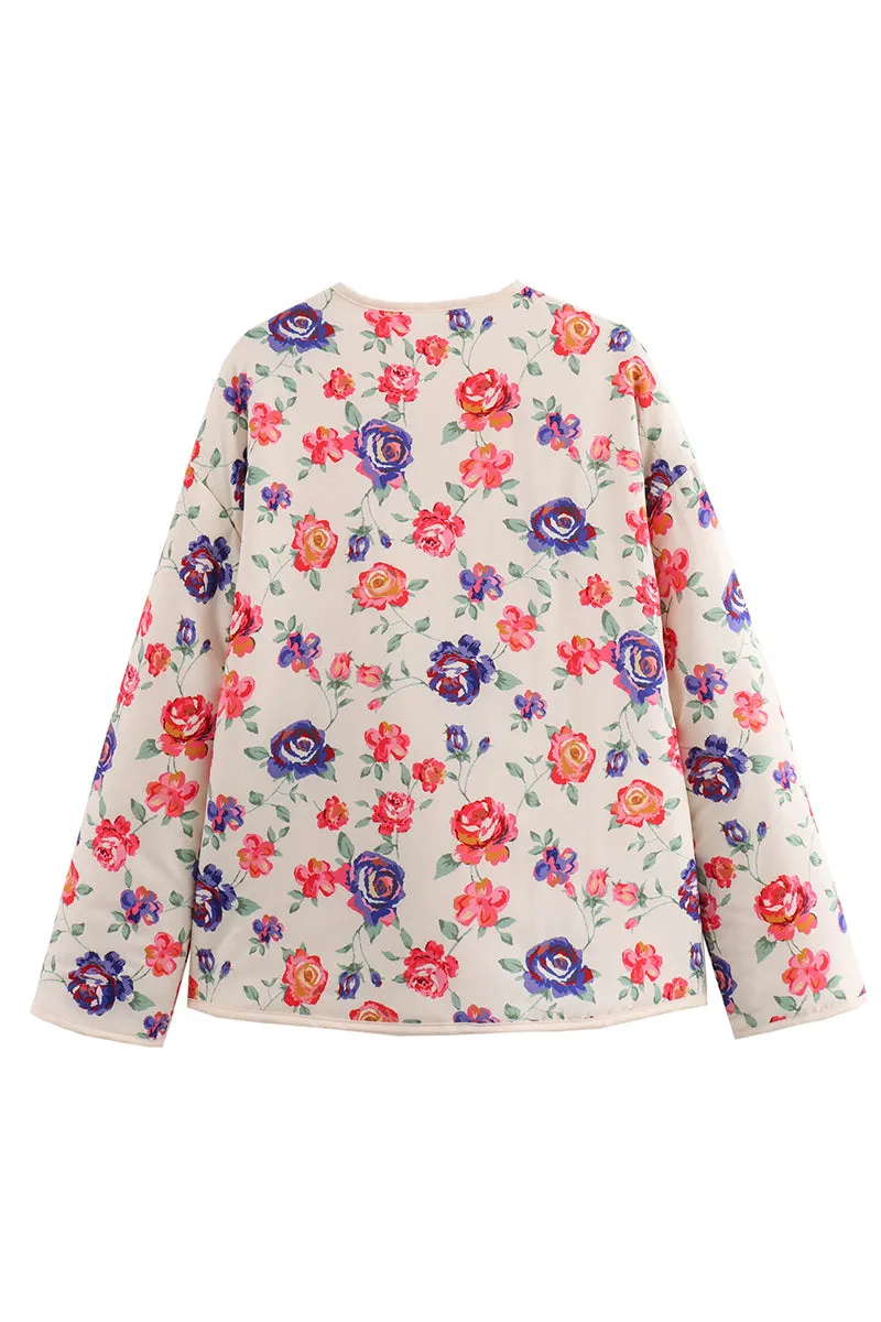 HCR1113 Floral Garden Quilted Jacket Outerwear