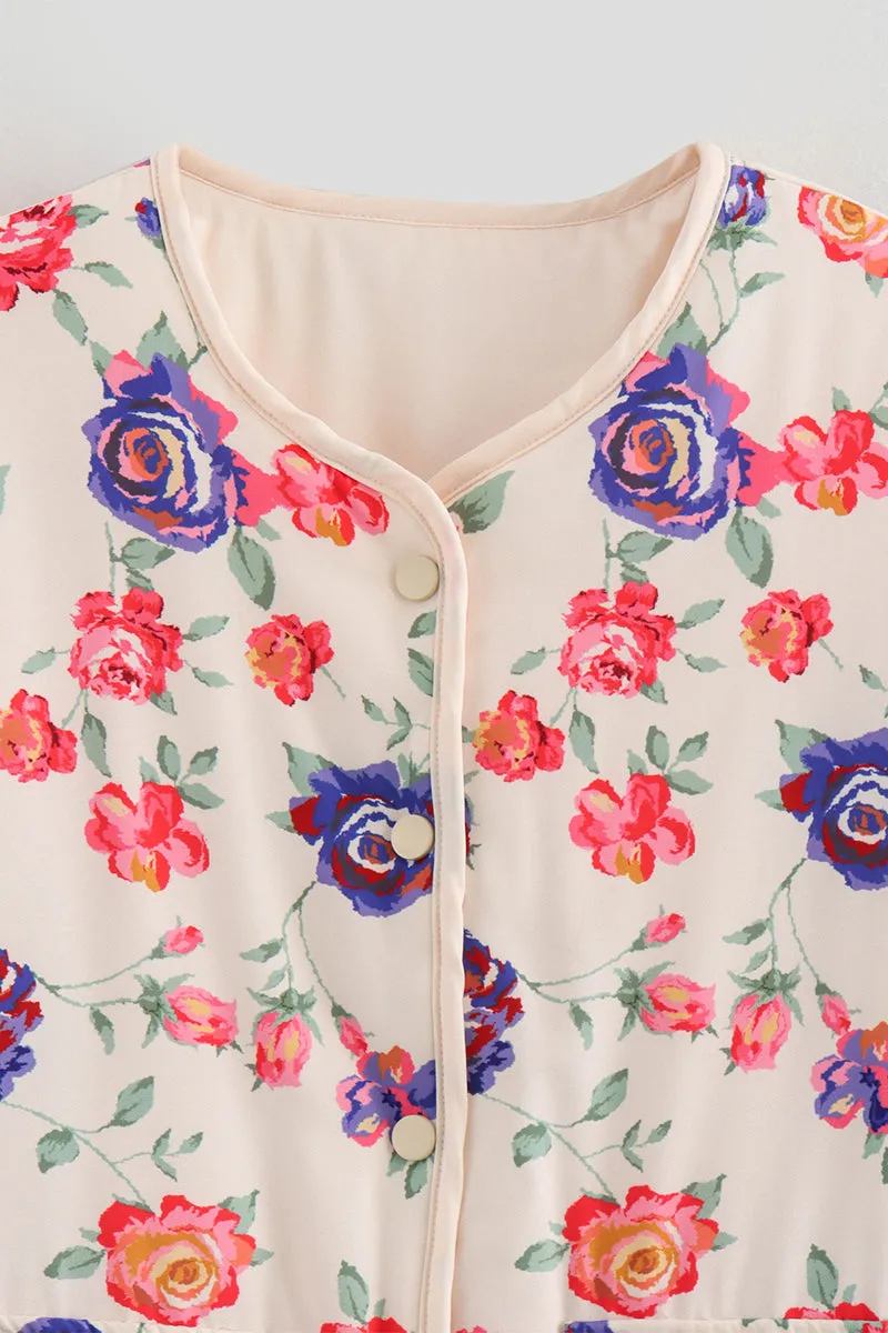 HCR1113 Floral Garden Quilted Jacket Outerwear