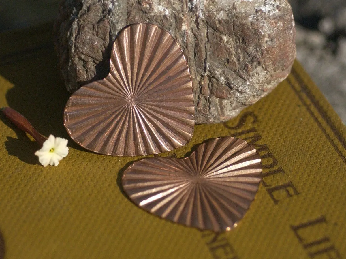 Heart Ruffled Pattern Classic Shape 33mm x 30mm 20g Blanks Cutout for Enameling Stamping Texturing Variety of Metals