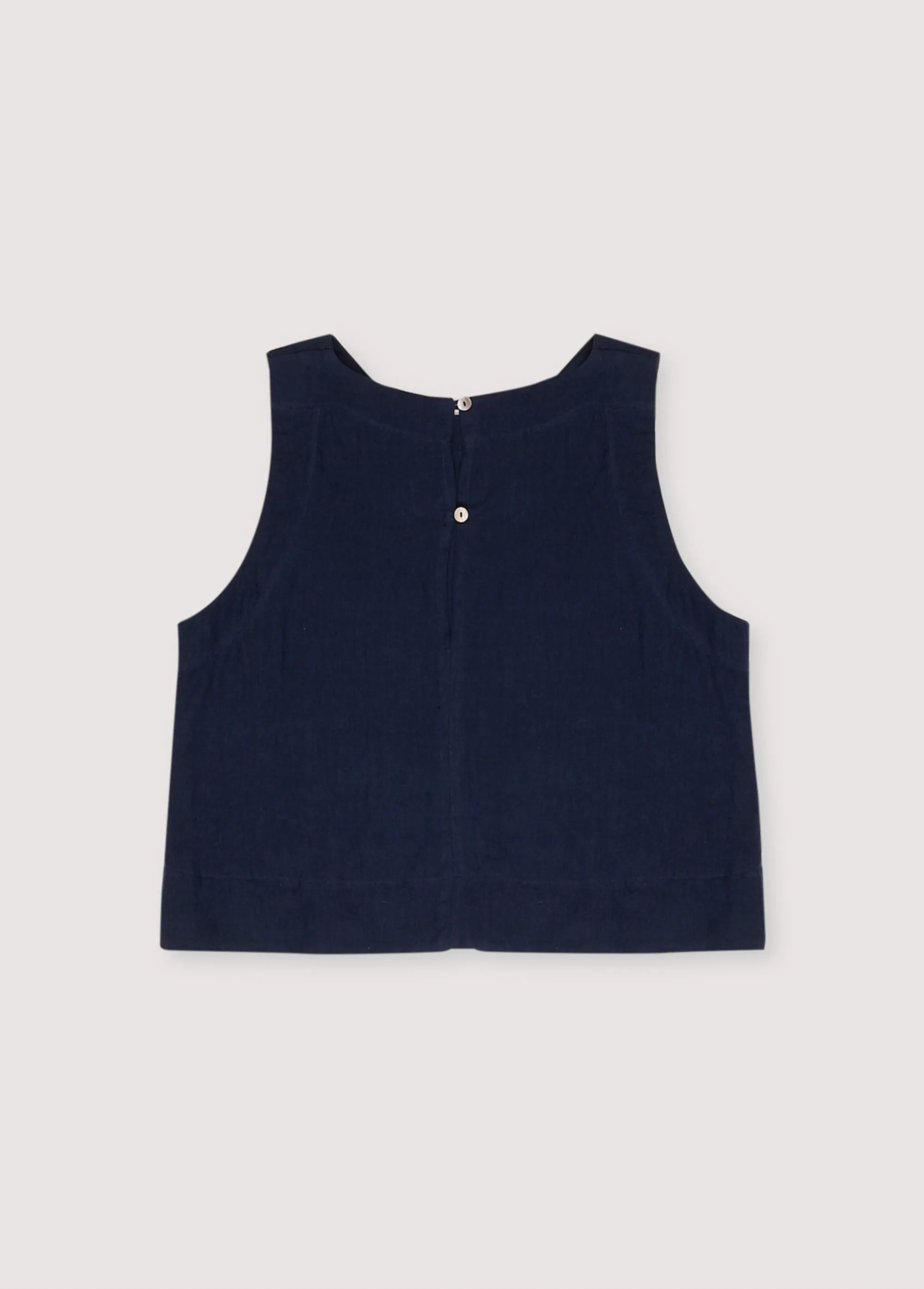 Hera Linen Top in Navy