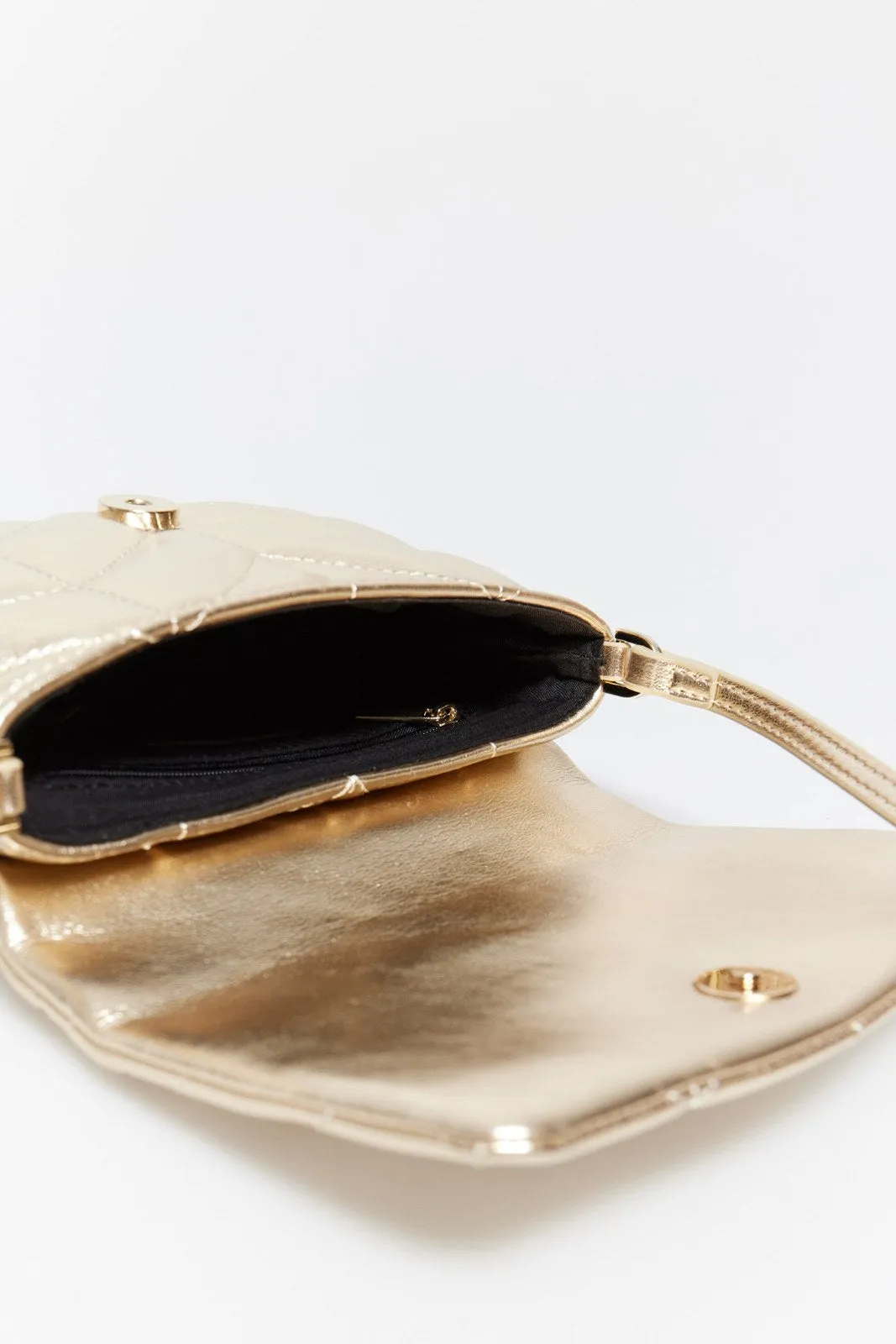 Herringbone Quilted Crossbody - Gold