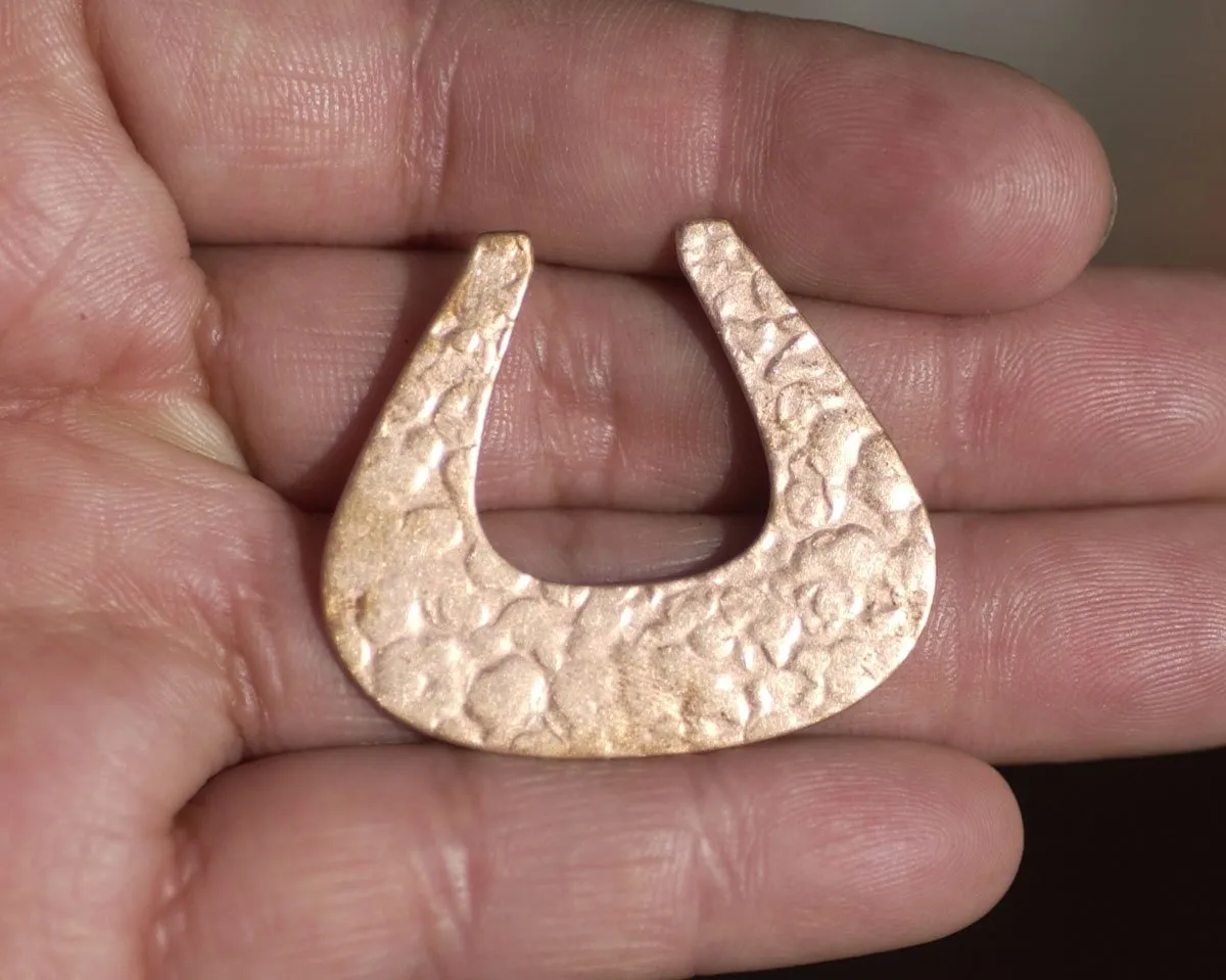 Hoops Diamond Rounded Antique Hammered 30mm x 35mm 24g for Earrings or Pendant for Enameling Texturing Metalworking Blanks Variety of Metals