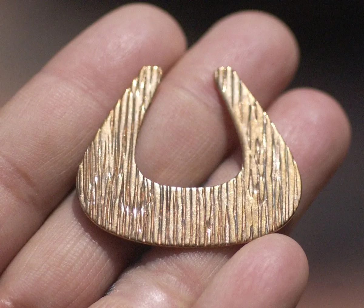 Hoops Diamond Rounded Woodgrain Pattern, for Earrings or Pendant for Enameling Texturing Metalworking Blanks Variety of Metals - 4 pieces