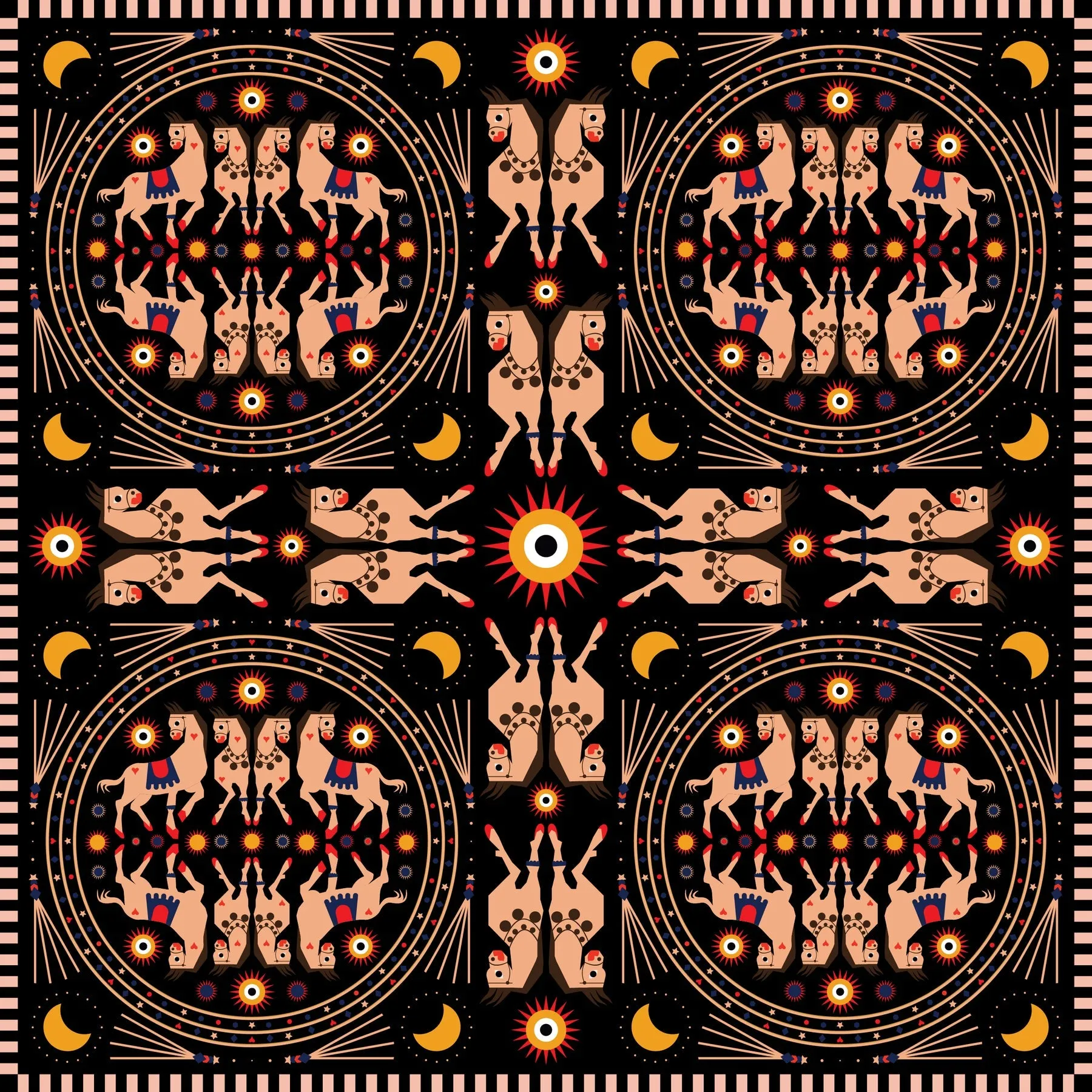Horses Silk Scarf