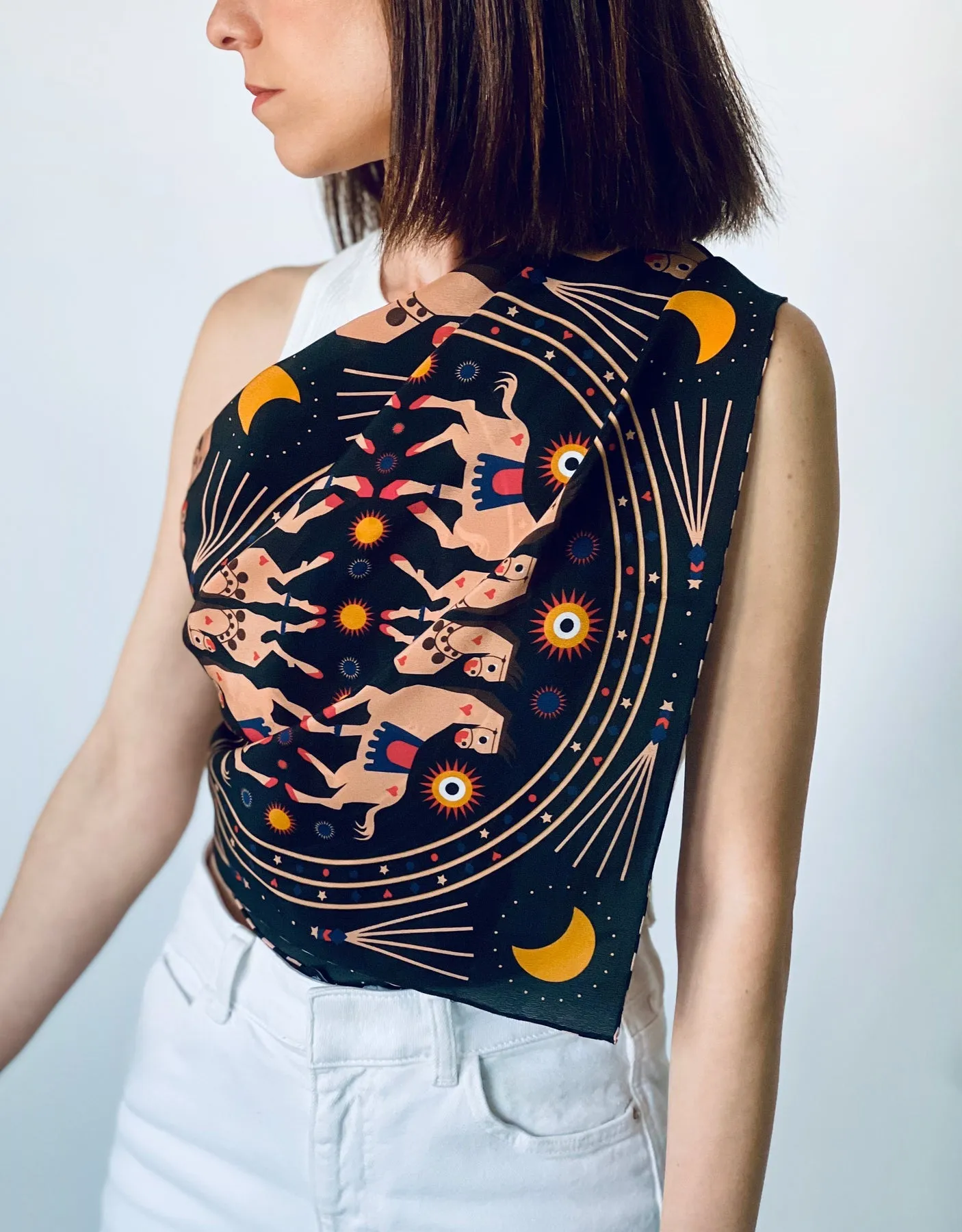Horses Silk Scarf