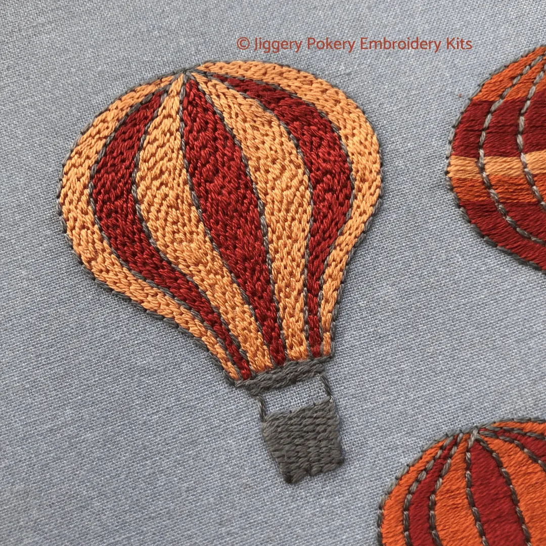 Hot air balloons embroidery kit