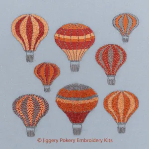 Hot air balloons embroidery kit