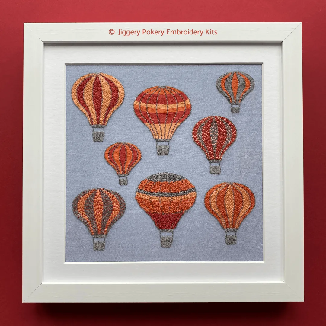 Hot air balloons embroidery kit