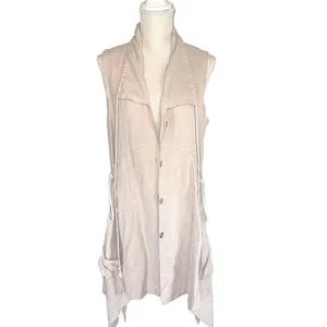 I.C. Collection by Connie K Lagenlook Asymmetrical Hem Tie Pocket Linen Dress