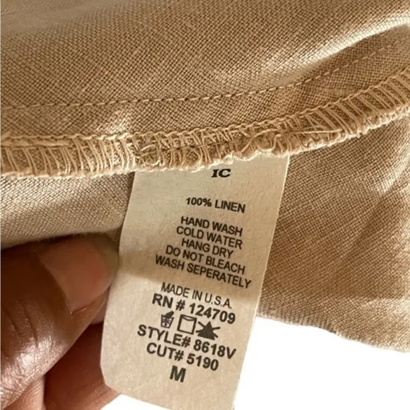 I.C. Collection by Connie K Lagenlook Asymmetrical Hem Tie Pocket Linen Dress