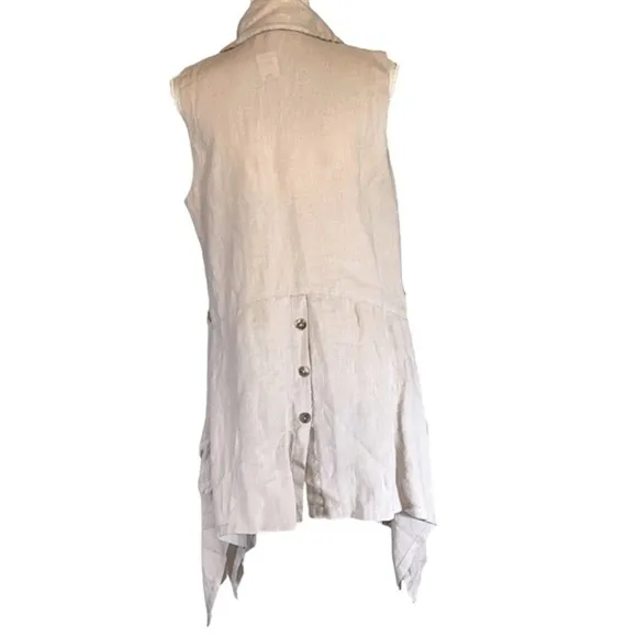 I.C. Collection by Connie K Lagenlook Asymmetrical Hem Tie Pocket Linen Dress