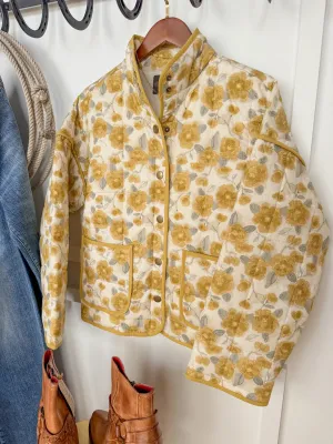 Ida Dolman Sleeve Floral Puffer Jacket