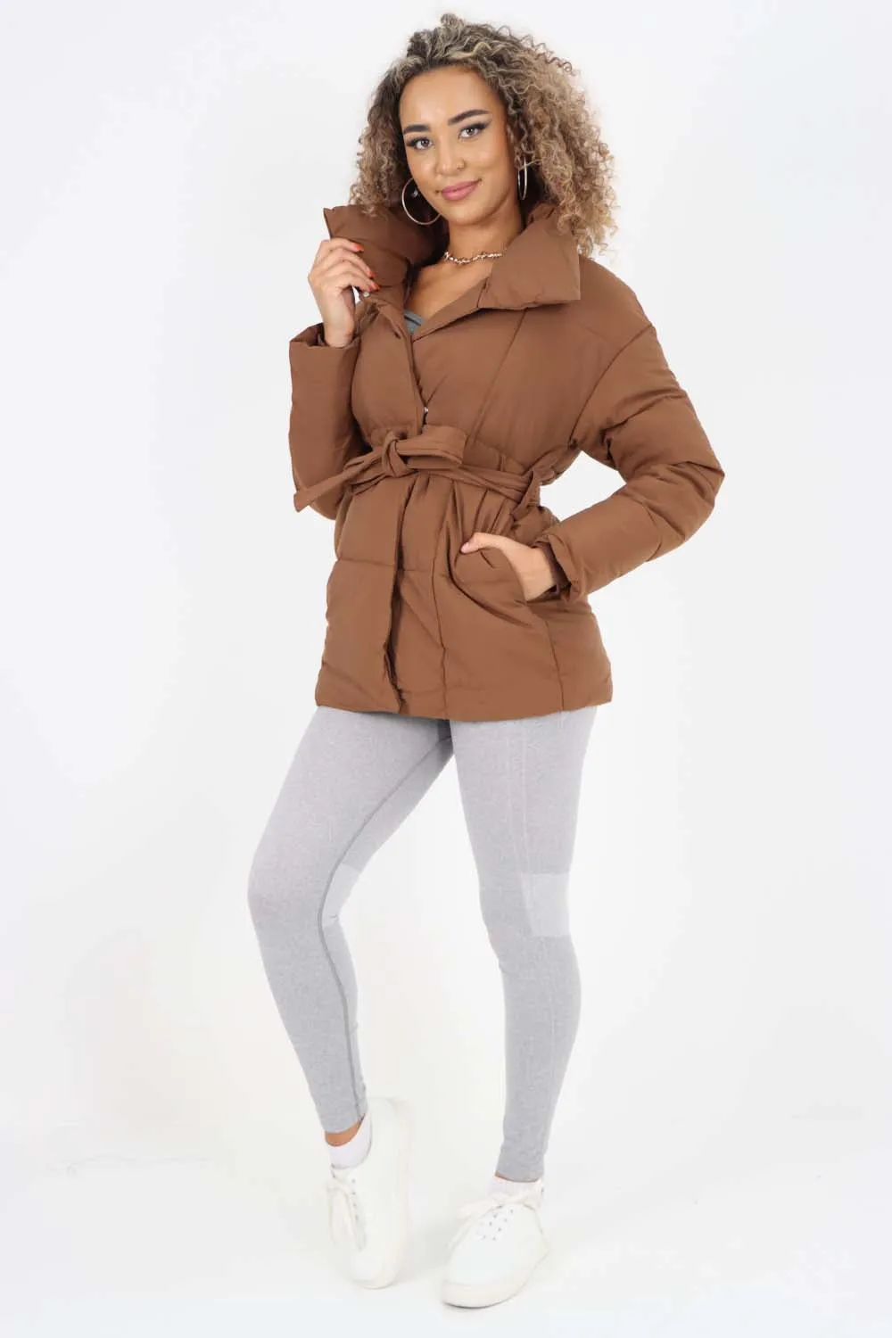 Italian Belted Hooded Jacket Coat