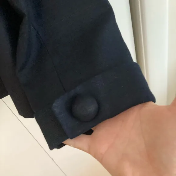 J. CREW Navy Aubrey Ottoman Linen Blend Jacket