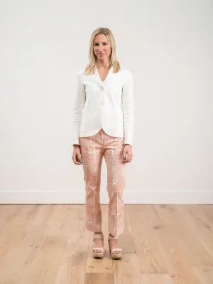 jacquard short boyfriend jacket - off white