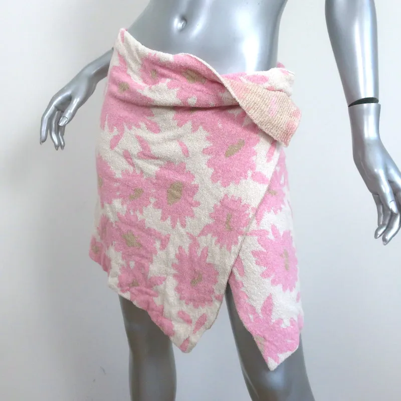 Jacquemus La Jupe Bagnu Mini Wrap Skirt Pink Floral Print Cotton-Blend Size 36