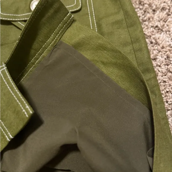 Jcrew Button-Up Linen Skirt in Olive Green Sz 14