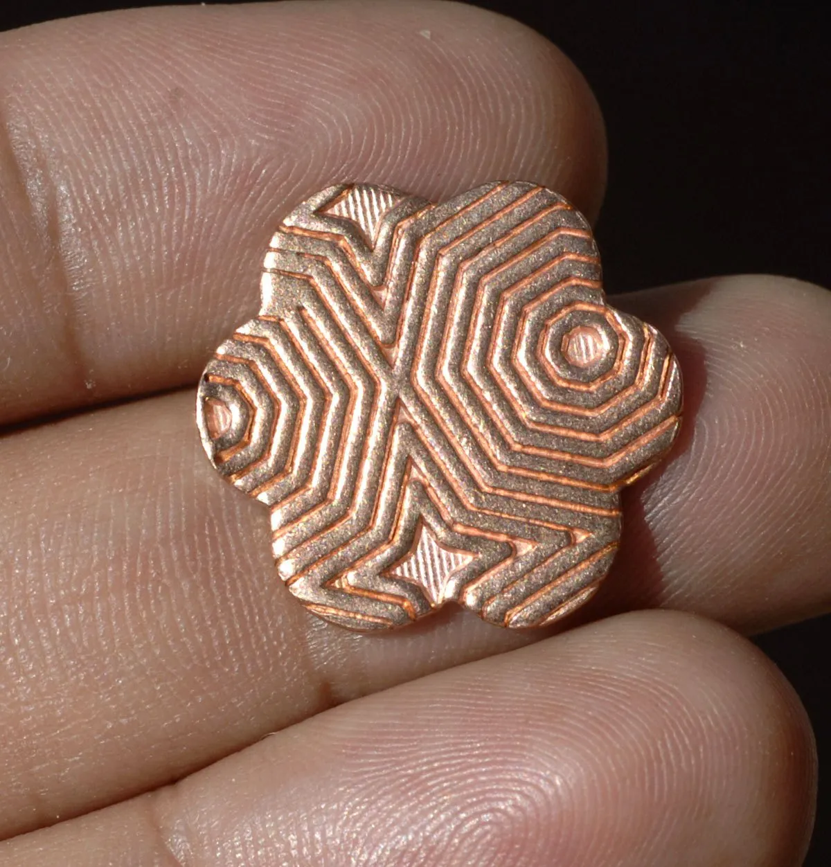 Jewelry Blank Flower with Texture 19mm Metalworking  Blanks, Enameling Blanks - Copper 6 Pieces