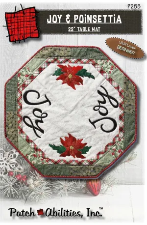 Joy & Poinsettia 22" Table Mat