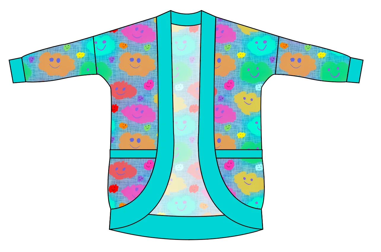 Juniper's Rainbow Clouds Ladies' Cocoon Cardigan