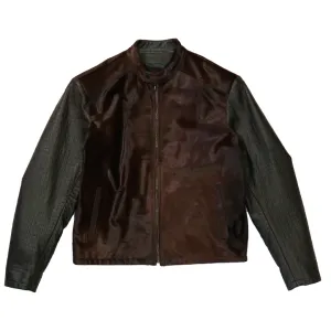 Kashani Brown Pony Hair Quilted Lambskin Jacket