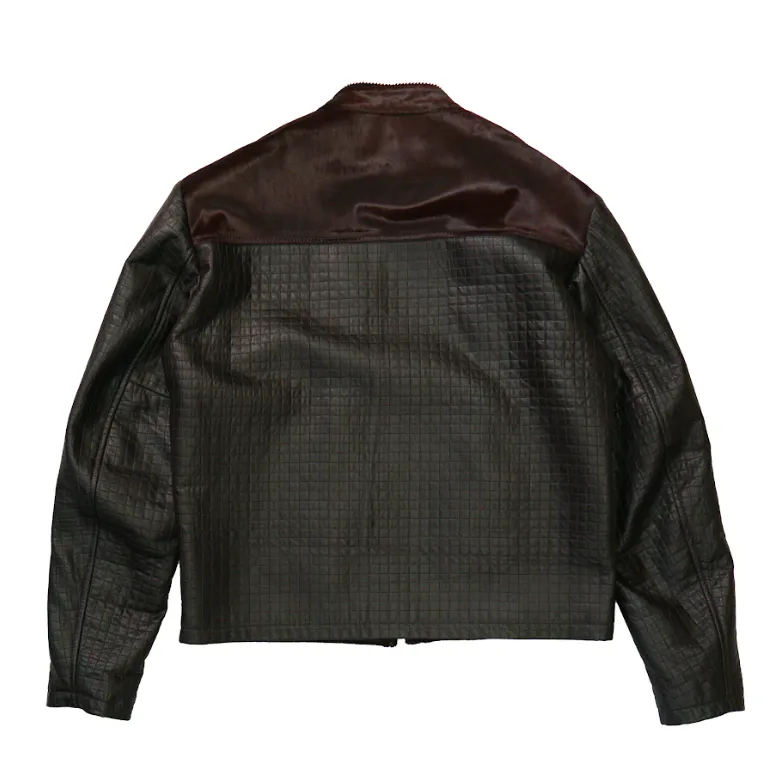 Kashani Brown Pony Hair Quilted Lambskin Jacket
