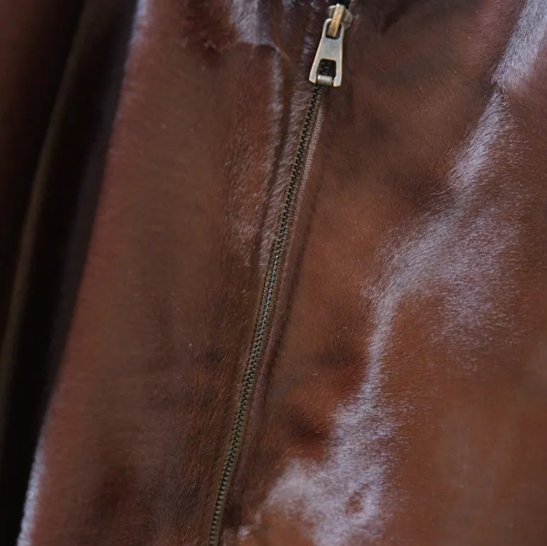 Kashani Brown Pony Hair Quilted Lambskin Jacket