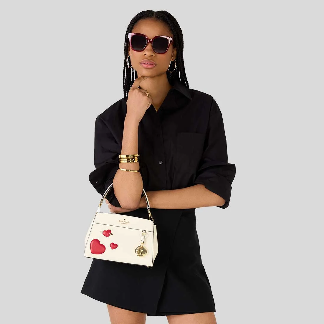 KATE SPADE Madison Puffy Heart Small Top Handle Satchel Meringue Multi RB-KL147