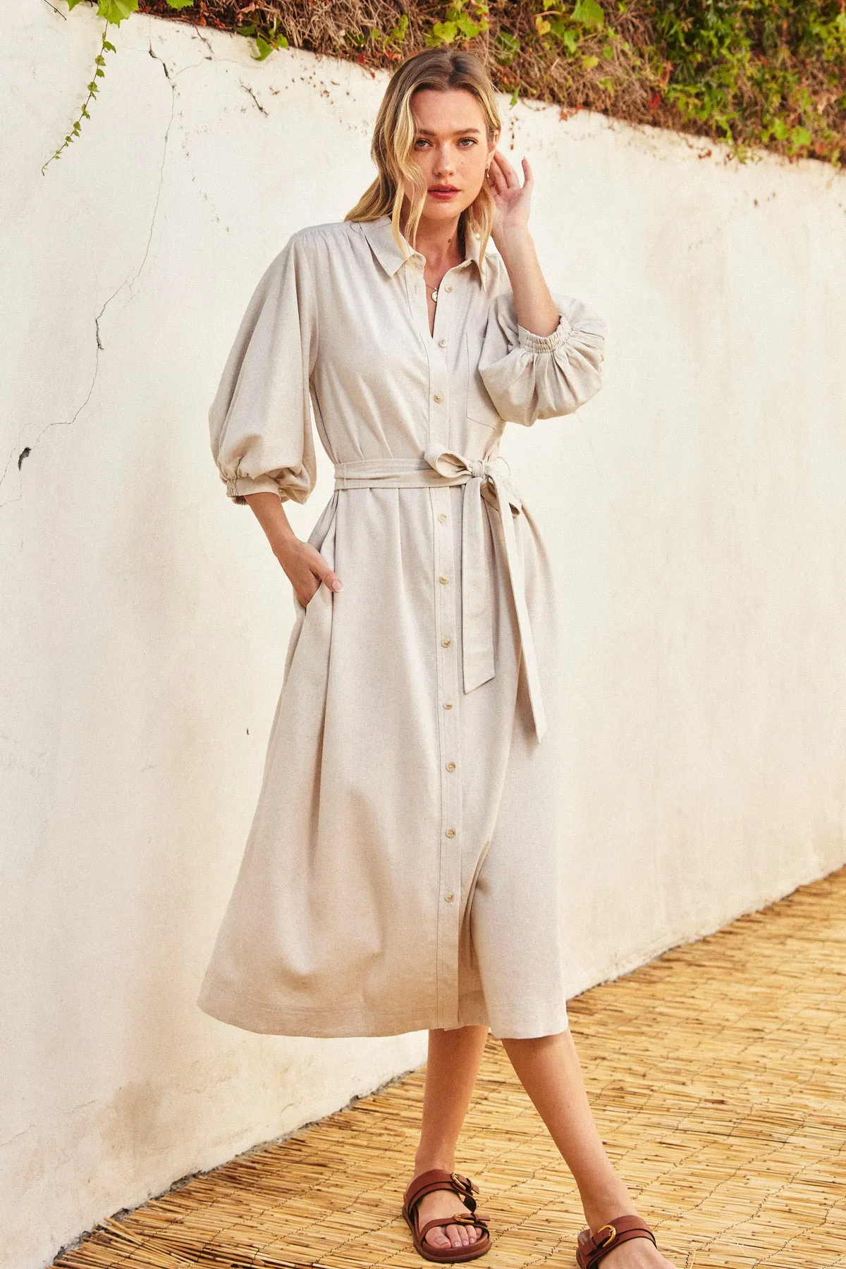 Kathryn Collared Shirt Dress