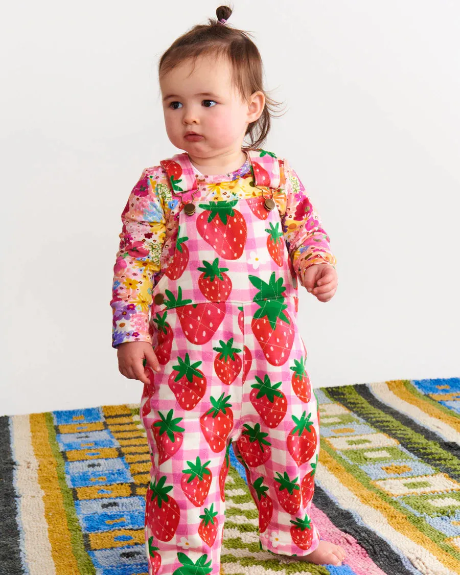 Kip & Co BABY | Strawberry Jam Organic Cotton Quilted Fleece Overalls