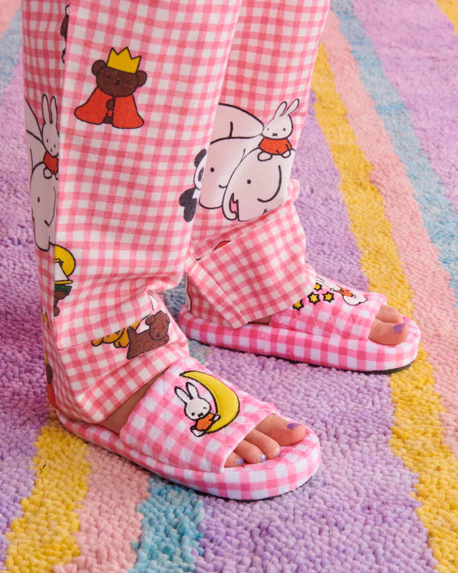 Kip & Co x Miffy KIDS | Miffy Quilted Velvet Kids Slippers