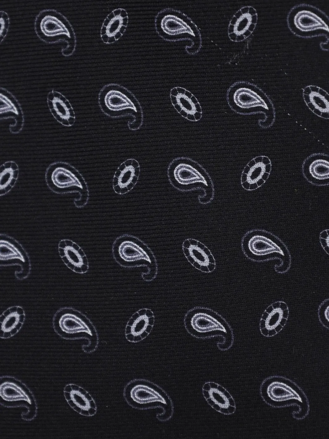 Kiton 5-Fold Black Paisley Silk Tie