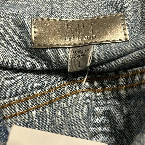 Kut From The Kloth Dolly Rhinestone Crop Denim Jacket