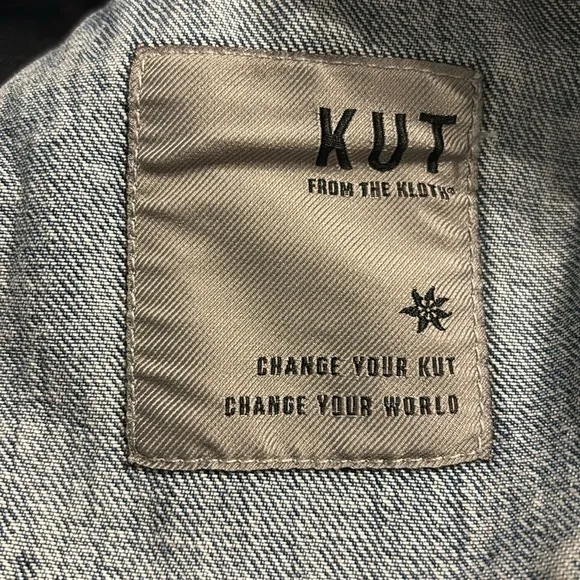 Kut From The Kloth Dolly Rhinestone Crop Denim Jacket