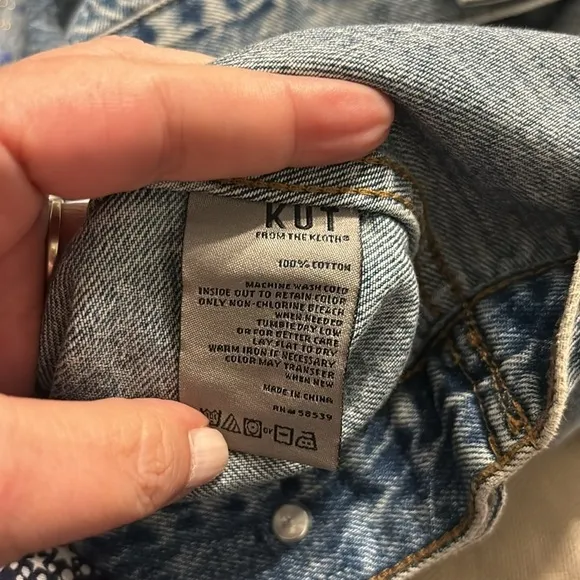 Kut From The Kloth Dolly Rhinestone Crop Denim Jacket
