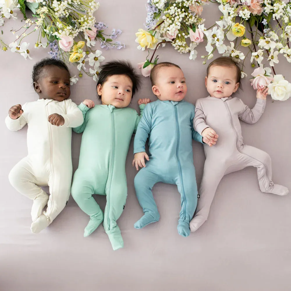 Kyte Baby Zippered Footie (Dusty Blue)