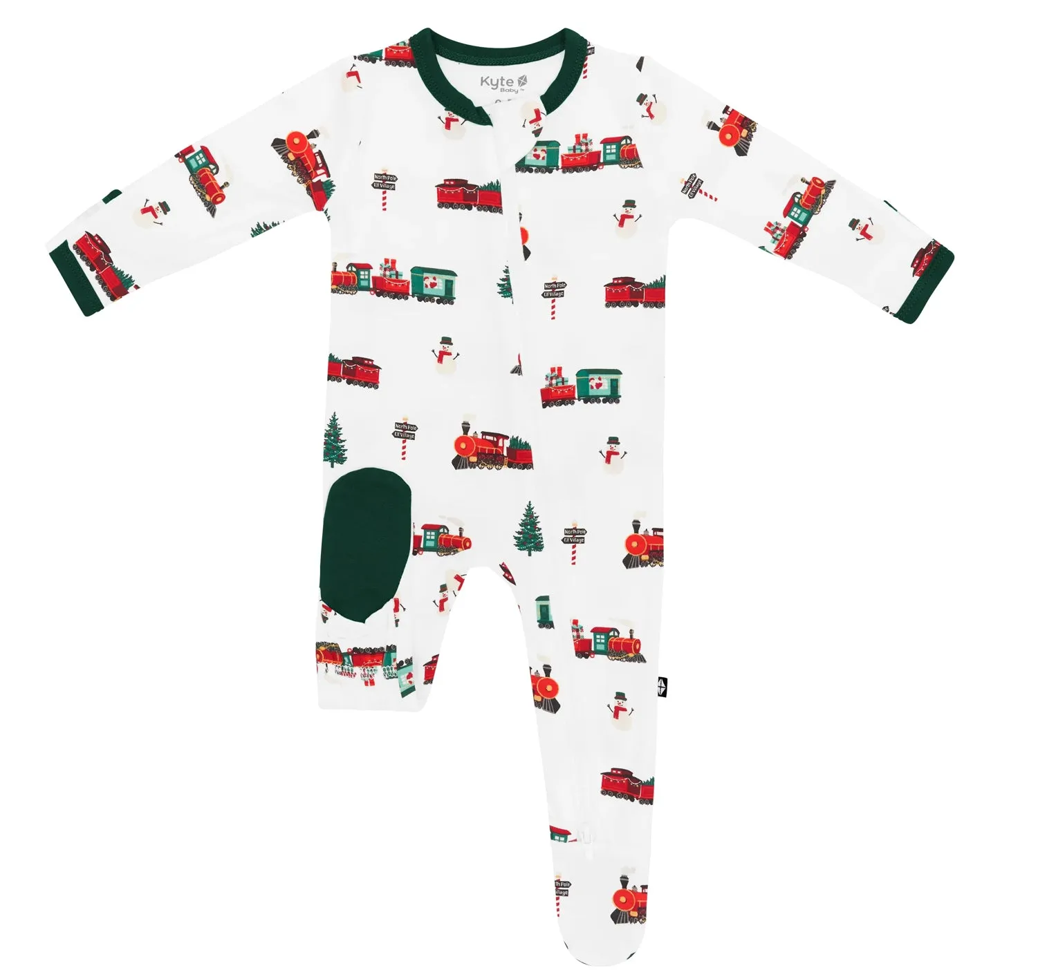 Kyte Baby - Zippered Footie - Holiday Train