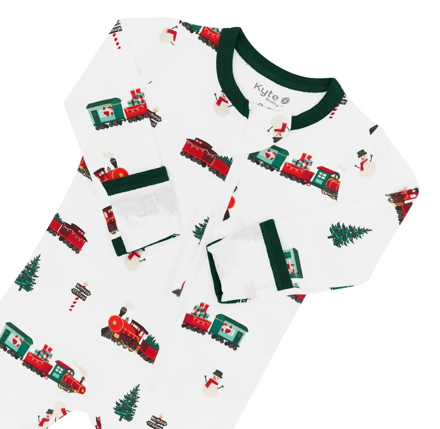 Kyte Baby - Zippered Footie - Holiday Train