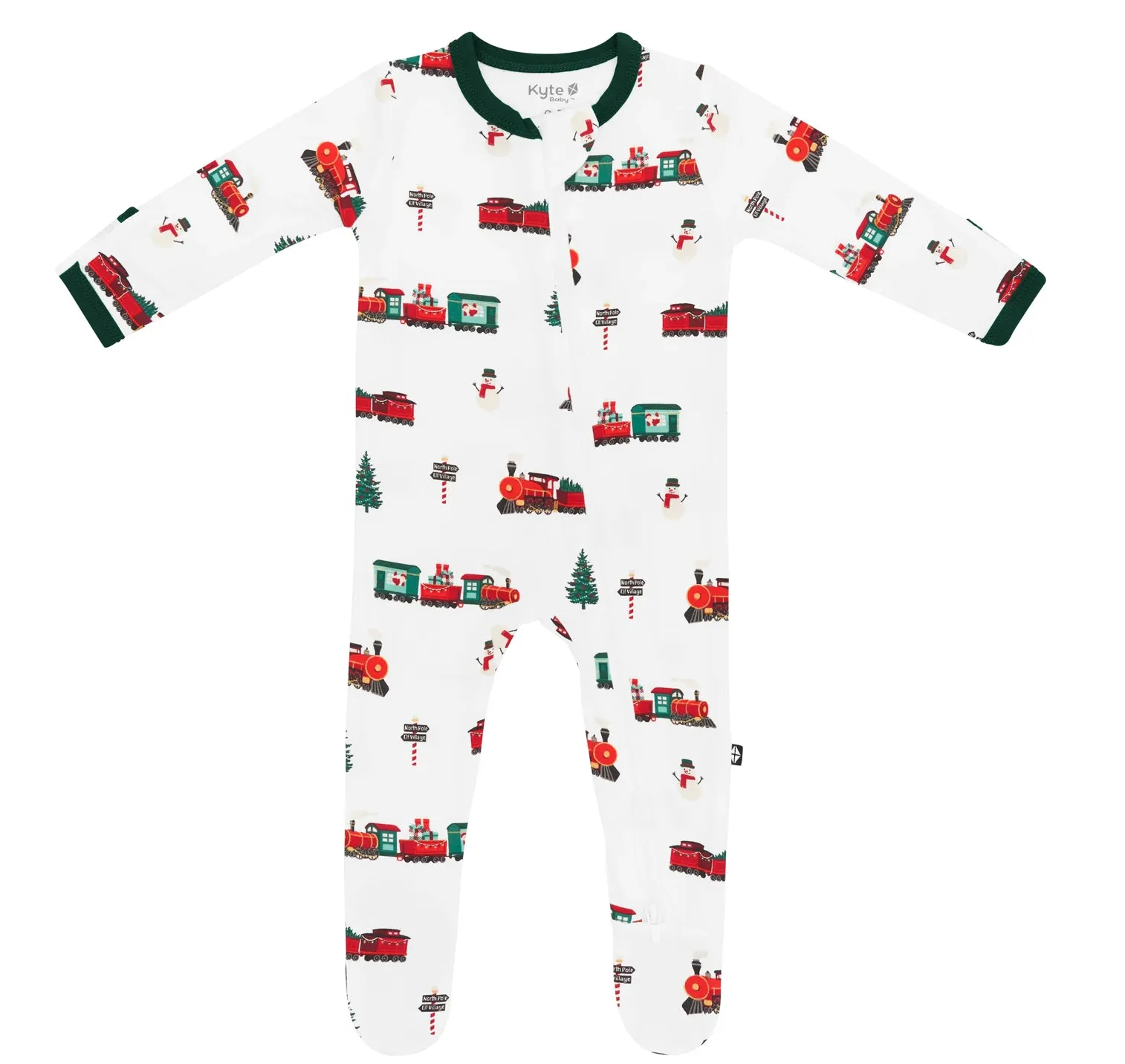Kyte Baby - Zippered Footie - Holiday Train