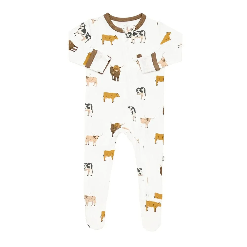 Kyte Baby Zippered Footie - Moo