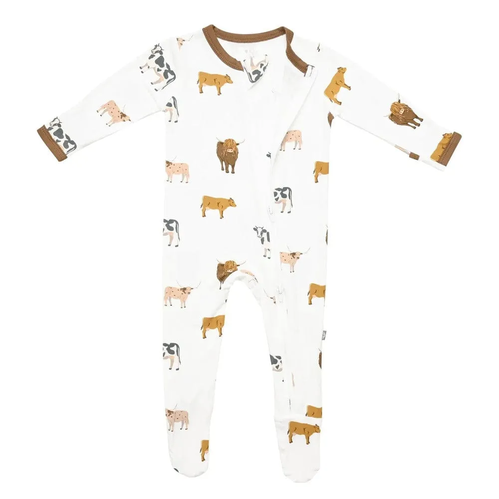 Kyte Baby Zippered Footie - Moo