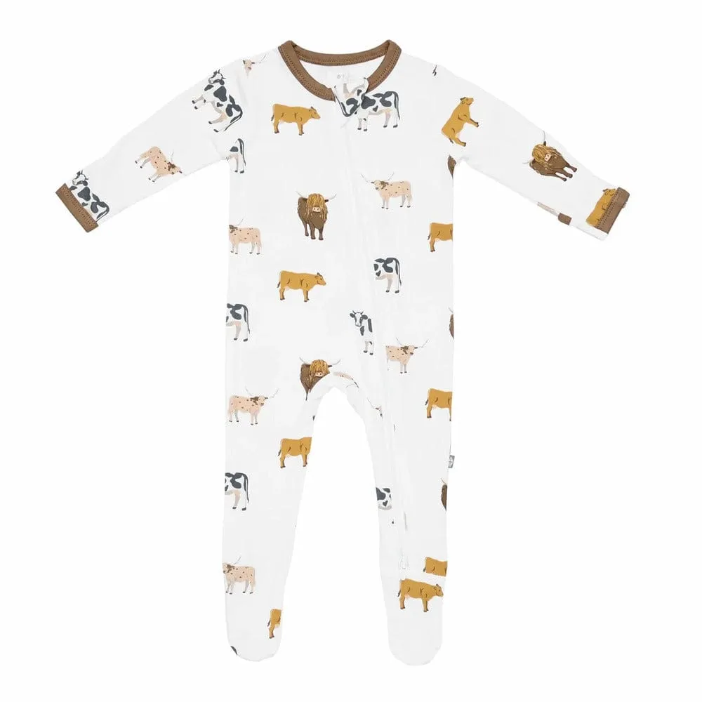 Kyte Baby Zippered Footie - Moo