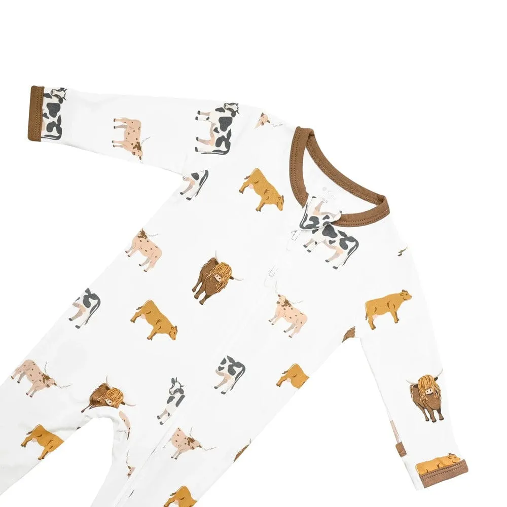 Kyte Baby Zippered Footie - Moo
