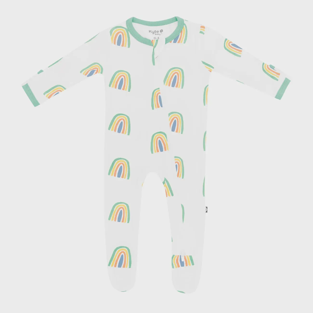 Kyte Baby - Zippered Footie - Wasabi Rainbow