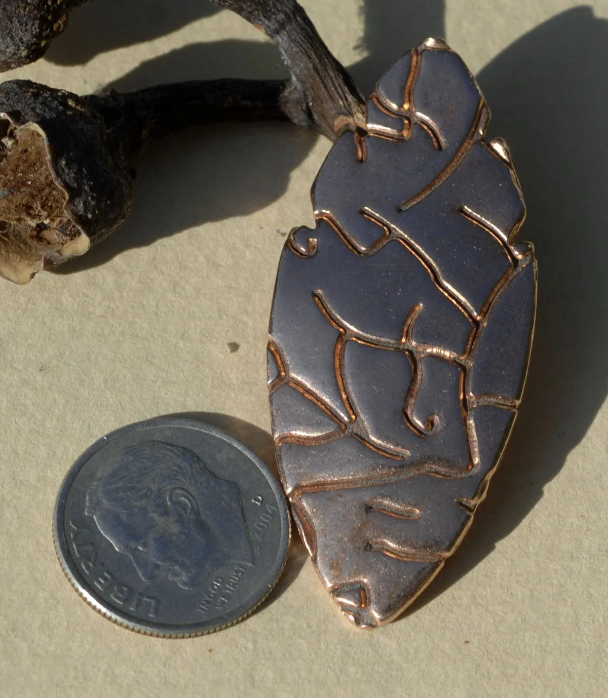 Large Leaf Blank 47mm x 20mm Cutout Shape - Enameling Stamping Texturing Blanks - Variety of Metal