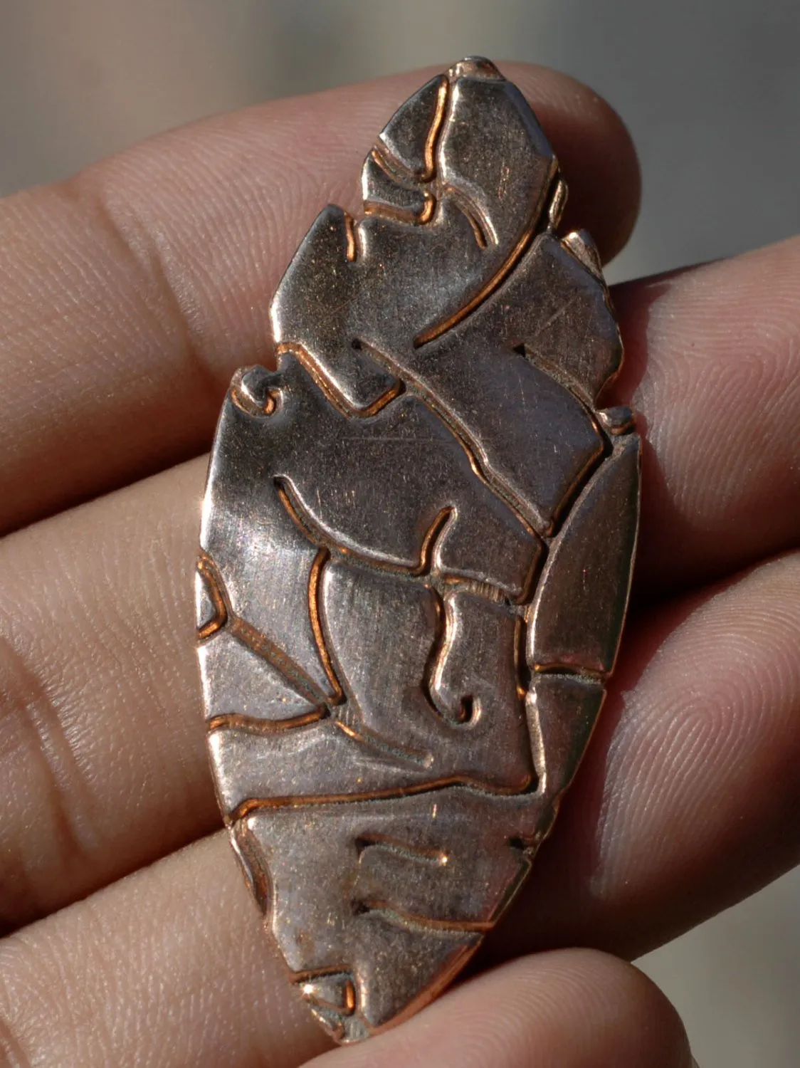 Large Leaf Blank 47mm x 20mm Cutout Shape - Enameling Stamping Texturing Blanks - Variety of Metal